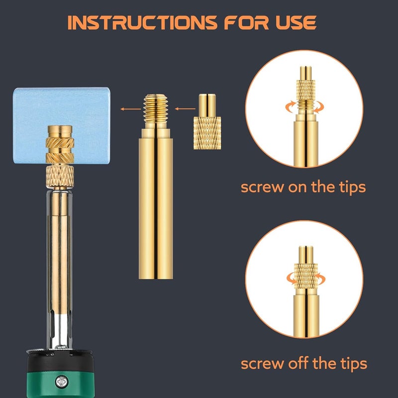 Hapric 8 Pcs Heat Set Insert Tool Soldering Iron Tips M2 M2.5 M3 M4 M5 M6 M8 Thread Inserts for Plastic and 3D Printing - Image 5